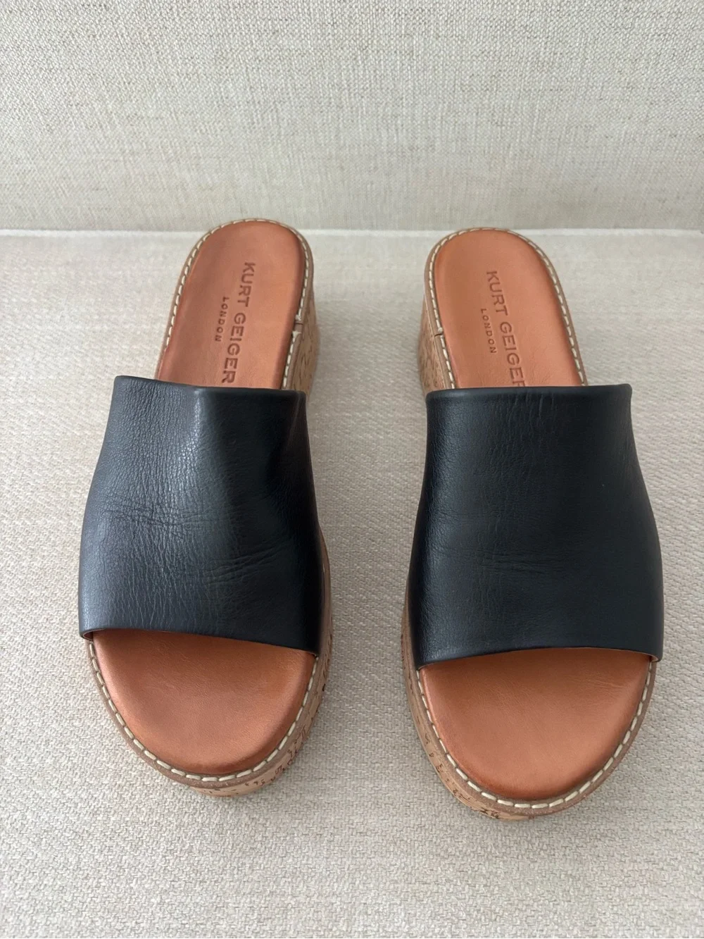Kurt Geiger Black Platform Slide